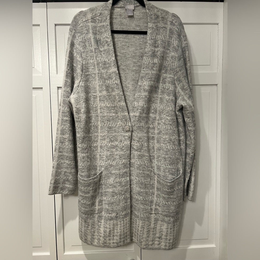 Chico's Light Gray Women's Cardigan
